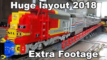 Lego train track setup 2018 Extra footage with Arduino automated bridge crossing