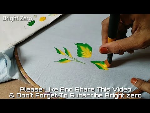 Free hand fabric painting for beginners | basic stroke for leaves