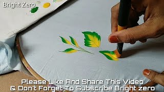 Free hand fabric painting for beginners | basic stroke for leaves | fabric painting on clothes