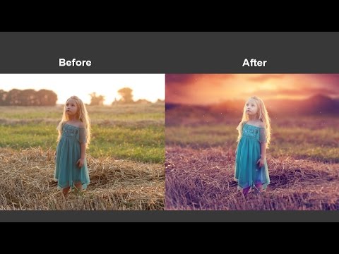 Photoshop CC Tutorial - Add Dramatic Sunset Outdoor Editing