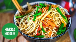 Hakka Noodles Recipe (ASMR) -  Hakka Noodles Indian Style - Veg Hakka Noodles Recipe - Street Food