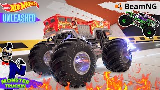 Monster Trucks INSANE Racing and Crashes | Hot Wheels Unleashed | BeamNG Drive | Steel Titans screenshot 5