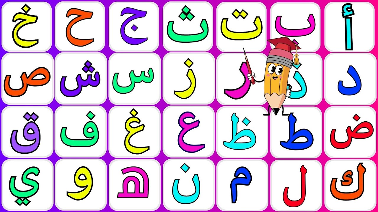 الحروف العربية | تعلم الحروف العربية | الحروف العربية للأطفال | حروف الهجاء من الألف إلى الياء