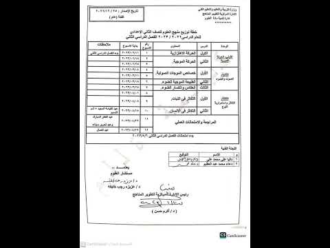 توزيع منهج العلوم للمرحلة الإعدادية 2023م كل
