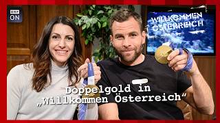 Olympic gold medalist Benjamin Karl and Janine Flock are guests on "Willkommen Österreich" 🥇