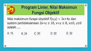 Program Linier, Cara Mencari Nilai Maksimum Fungsi Objektif