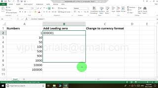 How to add leading zero using formula in excel