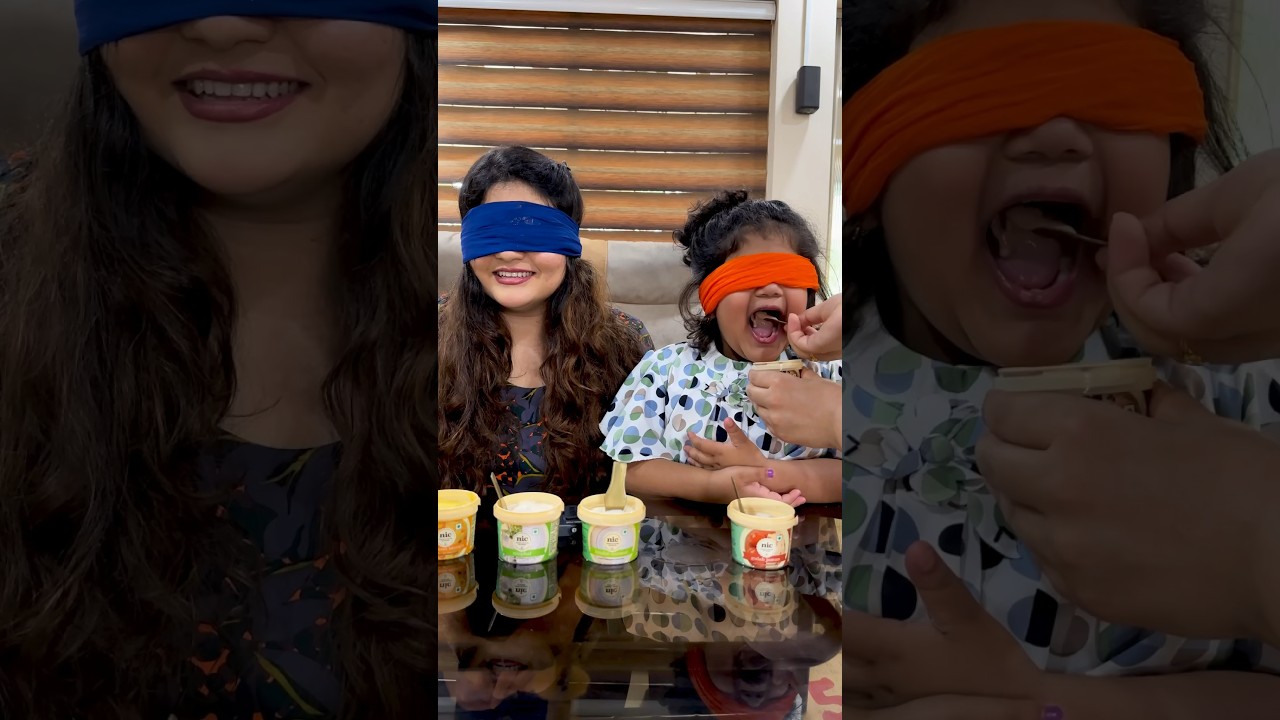 GUESS the ICE-CREAM Challenge: Blindfold Edition! 4 year old vs. 24 year old  