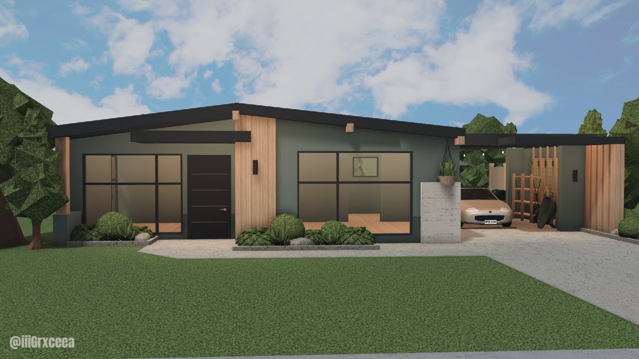 47k Mid Century Modern Home Bloxburg Speedbuild Grxceea YouTube