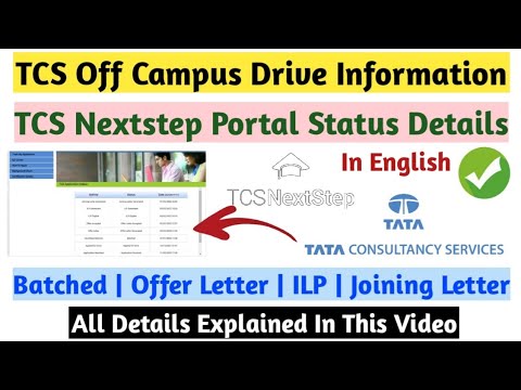 TCS Nextstep Portal Status Details Explained In English | Batched | Offer Letter|ILP |Joining Letter