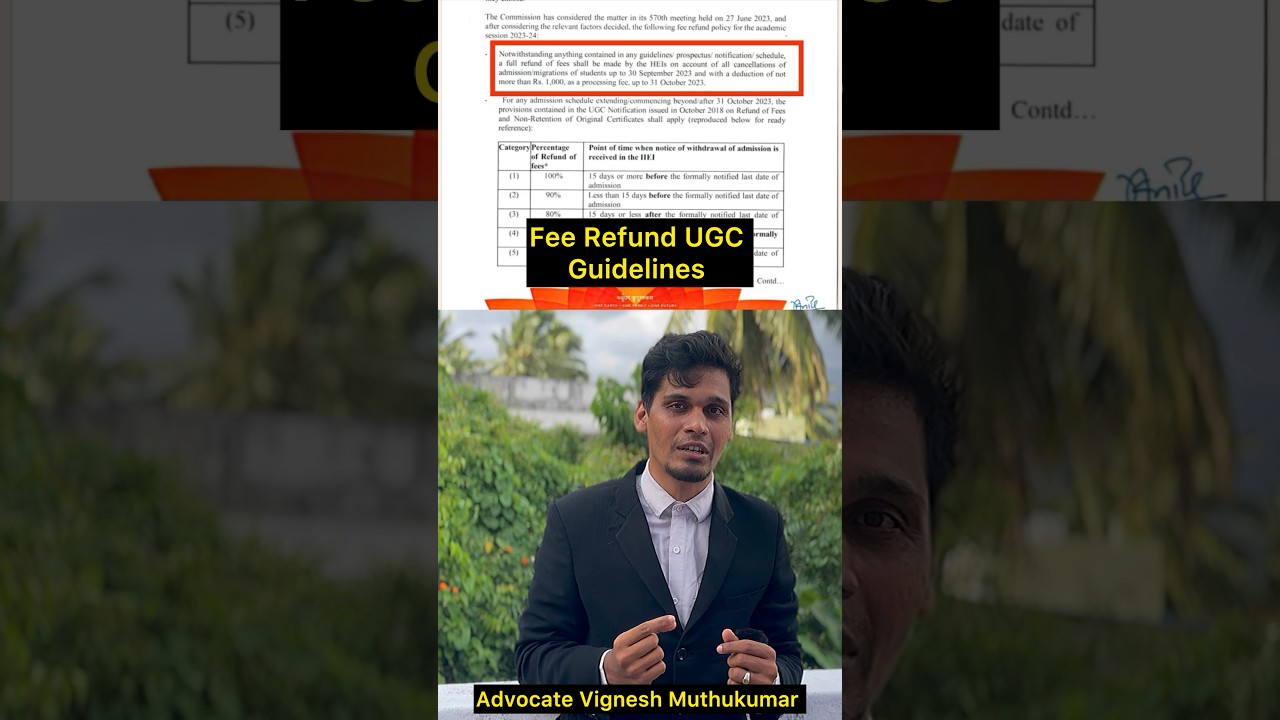 2023 College Refund Rule தமிழ் 💰💵 || UGC Guidelines in Tamil || 