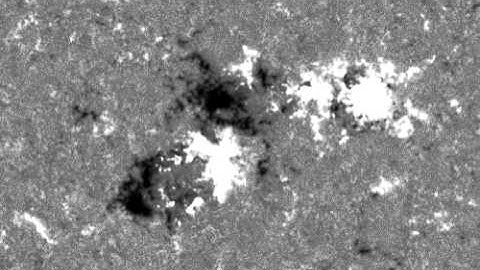 Sunspot group 1158 forms as seen on SDO magnetic imager
