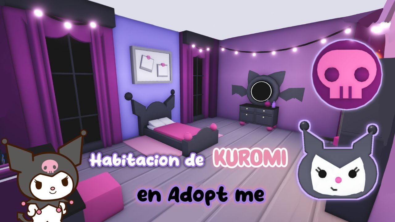 Habitacion de Kuromi en adopt me en la casa futuristica 🛏️💀 How to