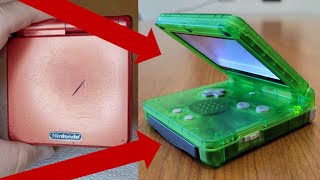 Refurbishing a Game Boy Advance SP! Transparent Green Shell!!!