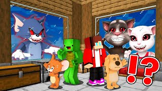 Why Scary TALKING TOM, ANGELA and TOM.EXE Attack JJ and Mikey's House At Night in Minecraft - Maizen screenshot 5