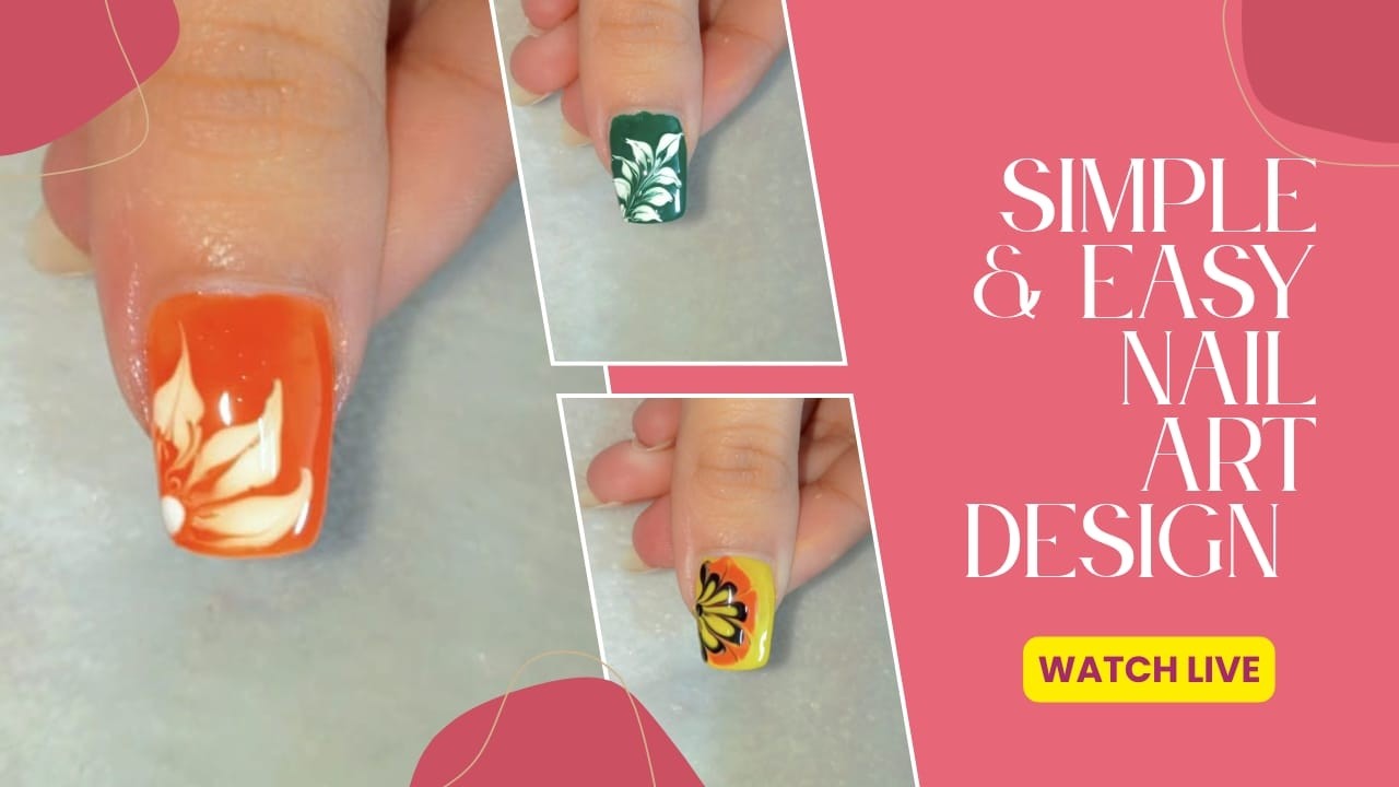 🔴 Live | Easy Nail Art with Household Items💅🏻✨ | Nail design for beginners 💅🏻✨