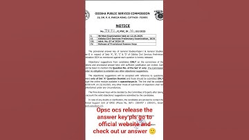 opsc ocs answer key ✌️#opsc #ocs #2024-2025