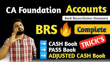 CA Foundation Accounts BRS  l Bank Reconciliation Statement Trick