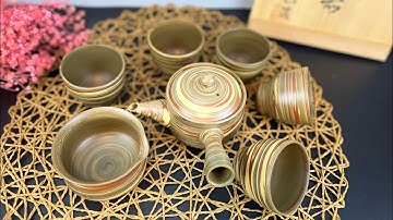 Ấm Trà Nhật - Nerikomi Nghệ Nhân Shinzan MORIOKA #512 - Trà Đất Trộn - Sưu Tầm Toki Antique.