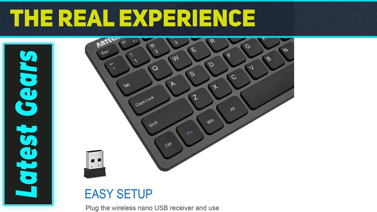 Arteck 2.4G Wireless Keyboard Best Ultra Slim Compact Keyboard with Media Hotkeys
