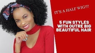 5 QUICK STYLES USING OUTRE BIG BEAUTIFUL HAIR HALF WIG - 3C TIGRESS TENDRILS!!! |Naturalcanadiangirl by NaturalCanadianGirl 1,959 views 4 years ago 5 minutes, 15 seconds