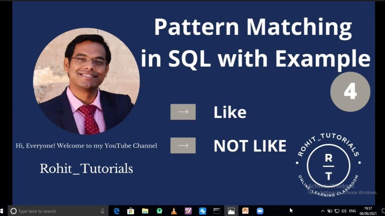 Pattern Matching in SQL with Example | Pattern Matching Live Demo ...