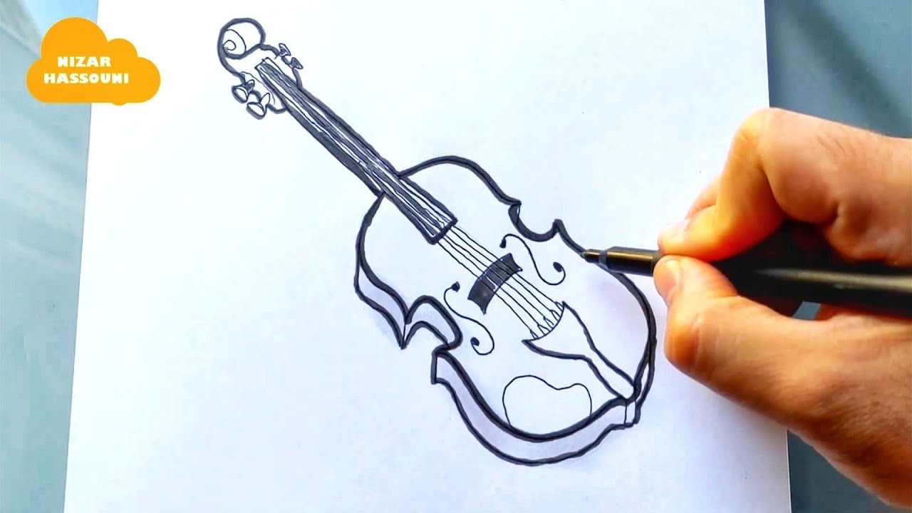 Comment dessiner un violon très facilement - YouTube