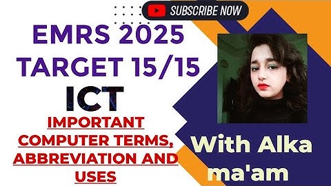 EMRS 2025|COMPUTER MARATHON CLASS|COMPLETE PREPARATION WITH ALKA MAAM|ICT}COMPUTER ABBREVIATION IMP
