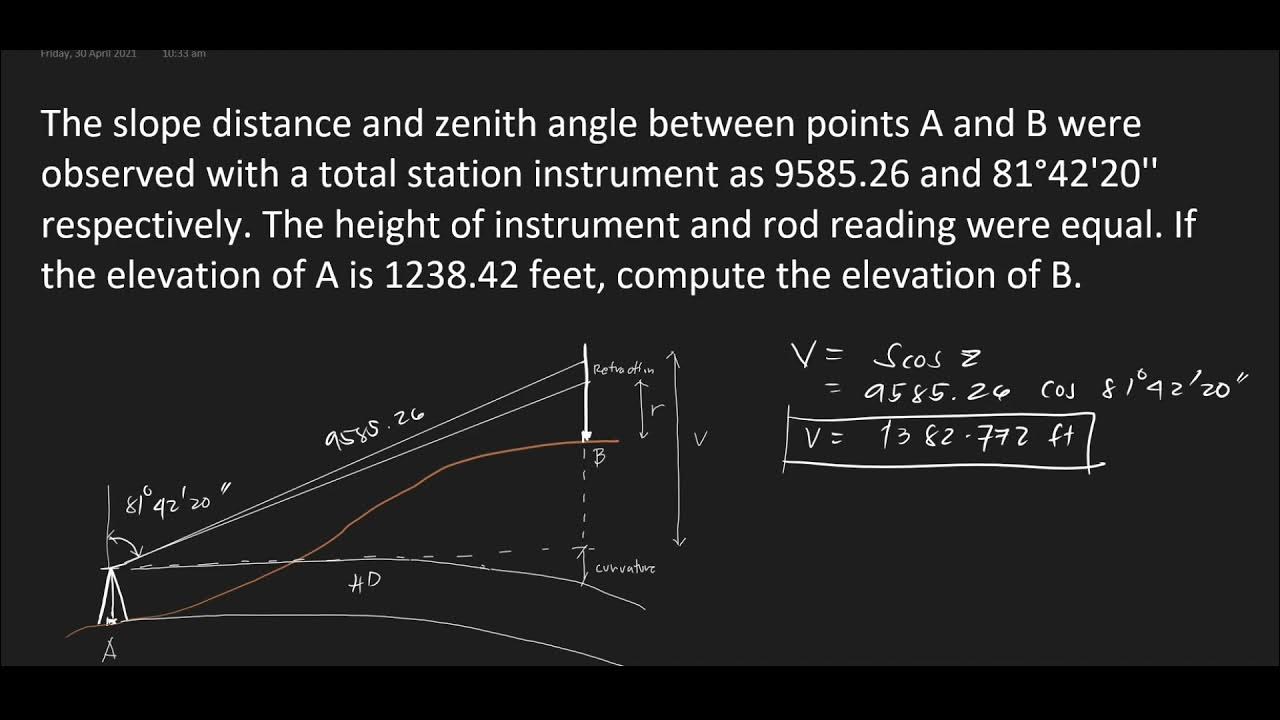 Trigonometric Leveling Example YouTube