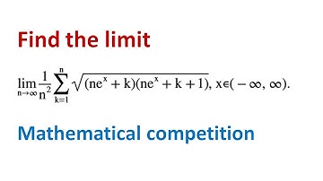 Find the limit 1/n^2*sum(sqrt((ne^x+k)(ne^x+k+1))), k=1, 2,…, n,  when n approaches infinity.