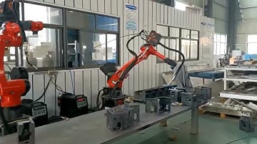 1510 robot paired with external welding gun for carbon steel welding
