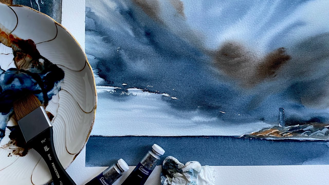 How to LOOSEN UP & Paint A Watercolor STORMY SKY SKETCH! Loose