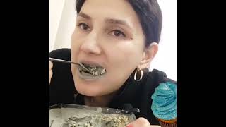 yummy blue cream with nuts  satisfying video by Marta Riva vlog