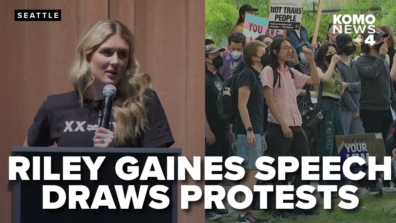 Controversial conservative activist speaking about trans women in sports draws protests at UW