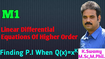 Linear Differential Equations of Higher Order||Finding P.I When Q(x) = xᴷ