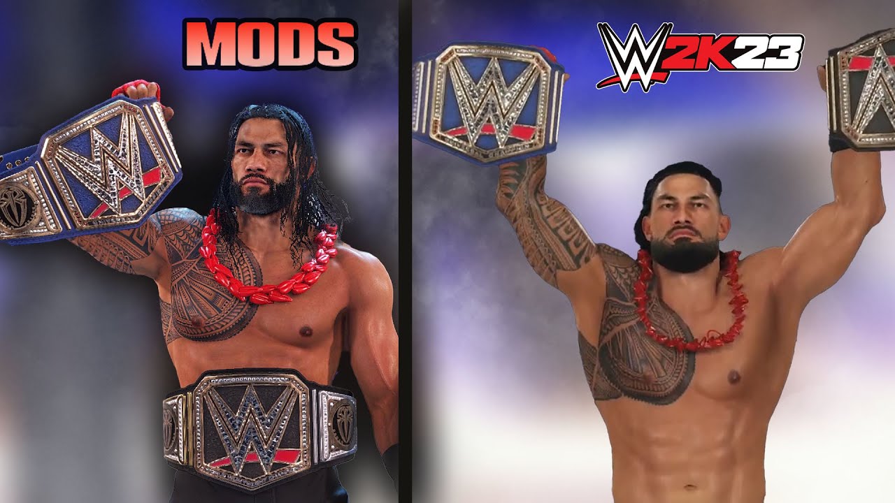 WWE 2K23 vs WWE 2K22 Mods! - Graphic (Entrance) Comparison 