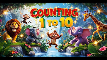 Counting 1-10 With Jungle Animals - Fun Kids Song With Animals