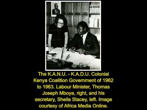 Kenyan Leader Tom Mboya With His Secretary Sheila Stacey Around The Year 1962 