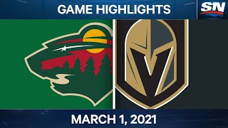 NHL Game Highlights | Wild vs. Golden Knights - March 01, 2021