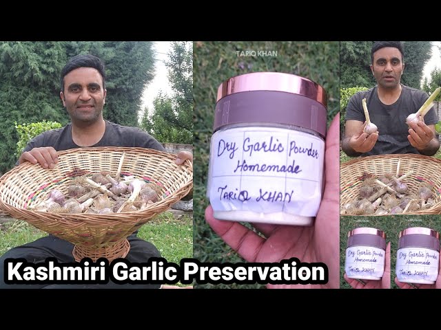 How To Preserve Garlic ( Kashmiri Ruhun) For 1 Year | Dry Garlic Powder Making class=