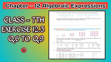 Q.6 to 9 | Class 7th | Ex 12.3 |Chapter 12 | Algebraic Expressions | Math | PSEB |