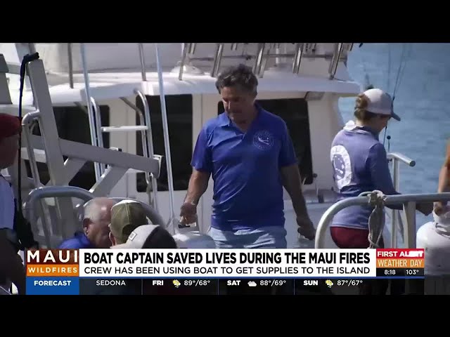 Boat captain avoids authorities, delivers supplies after Maui fires class=