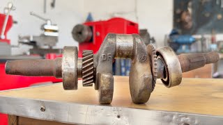The mechanic repaired the broken crankshaft of the generator engine in a unique way…. Let’s watch it