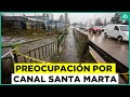 Punto crítico en la Región Metropolitana: El estado del canal Santa Marta con lluvias en Santiago