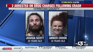 2 arrested on drug charges after Christian County crash