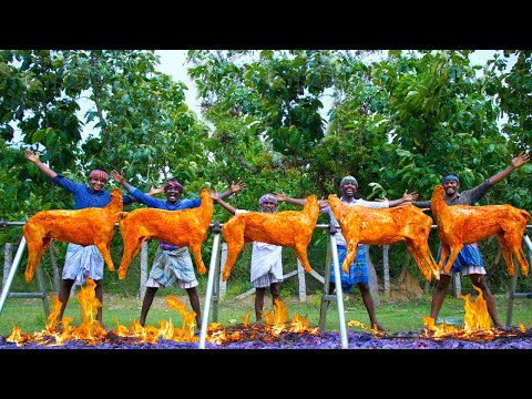 5 FULL GOAT GRILL | Grilled Mutton Recipe Cooking in Village | Whole Lamb Roast with Mutton Meat