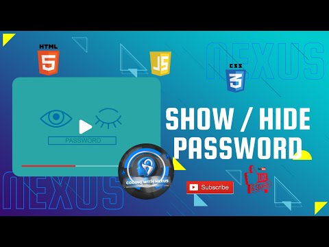 How to Create Show Hide password using HTML, CSS and JS