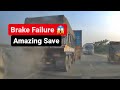 Incredible save by truck driver as his brakes fail
