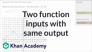 How To Find Two Function Inputs With The Same Output Given Graph (example) | Khan Academy