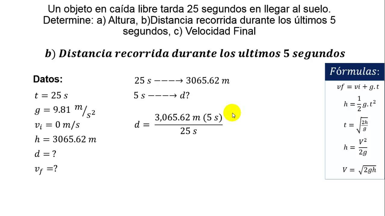 Ejercicio de Caida Libre (Parte 3) YouTube